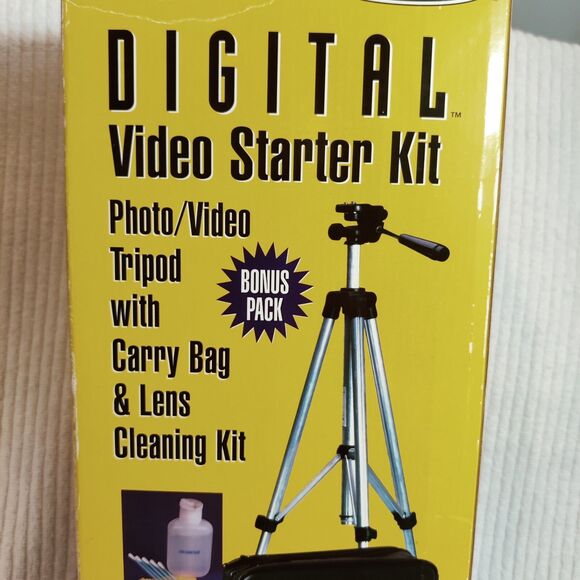 VIDEO/PHOTO TRIPOD & CAMERA Starter Kit Extends to 47" Folds to 17" -New in Box - Picture 2 of 9